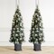 Set of 2/3 4ft/5ft/6ft Pre-Lit Pine Artificial Christmas Porch Tree with Decorative Urn Pot